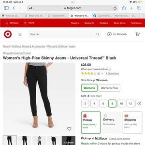 High rise skinny jeans, black, new with tags